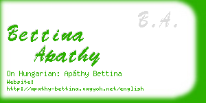 bettina apathy business card