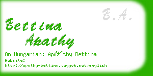 bettina apathy business card